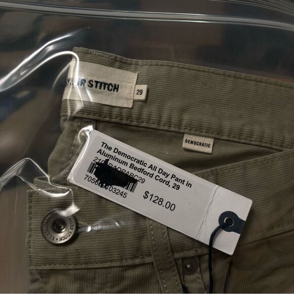 Taylor Stitch The Democratic All Day Pants in Aluminum Bedford Cord 29 & 36 - Picture 14 of 15